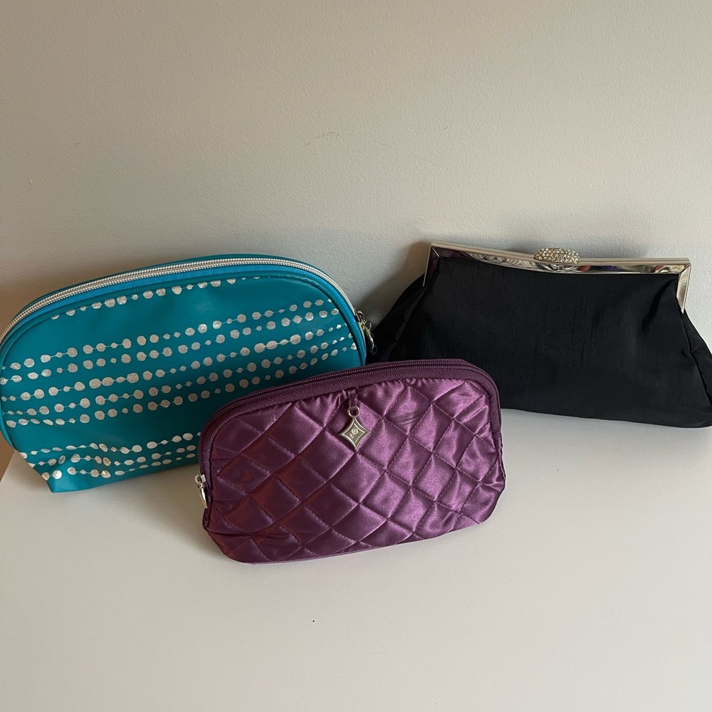 COSMETIC BAGS Elegant Black, Purple, and Blue bags Designed for Lancôme all NEW